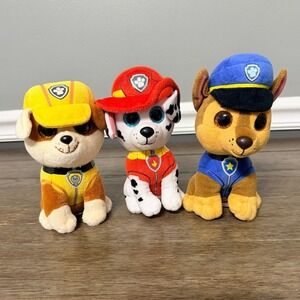 Ty Beanie Boos Paw Patrol Chase, Marshall, & Rubble Plush Set